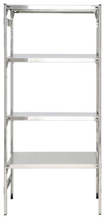 Scaffale inox per alimenti e cibi per cucine con piani lisci o forati cm. 60x40x180h