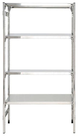 Scaffale inox con piani lisci a gancio cm. 80x50x180h