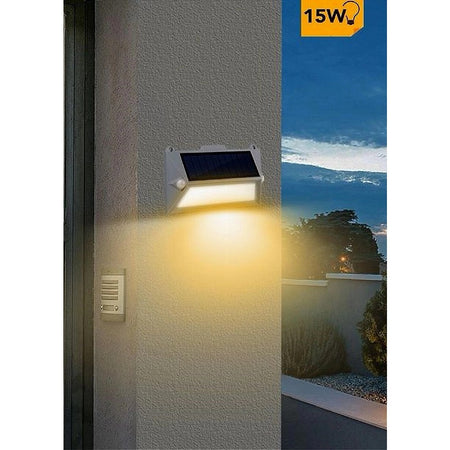Applique Led Con Pannello Solare Doppio Sensore Movimento Crepuscolare Yh0408-pir