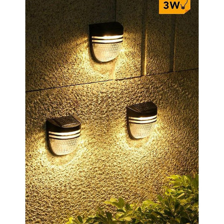 Faretto Applique Led Giardino Ricaricabile 3 W Con Pannello Solare Ip65 Yh0613