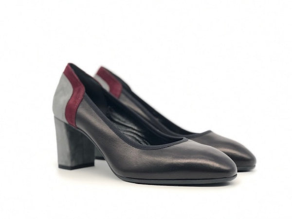 ELLEN decollete nero con tallone decorato