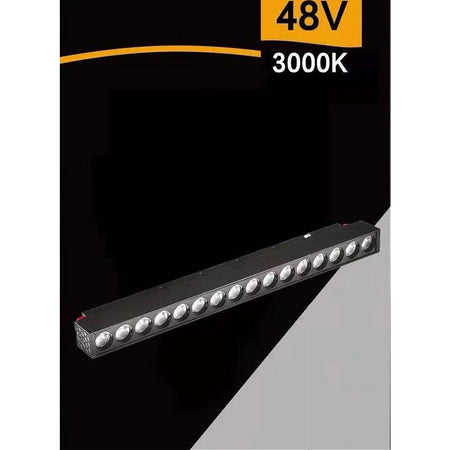 Faretto Barra Led 18w Magnetico Per Binario Monofase 48v Luce 4000k 3000k Fr-18w