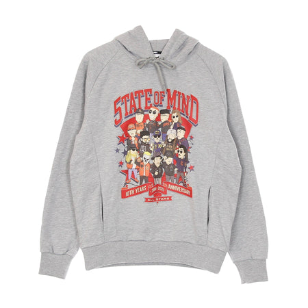 5TATE OF MIND Felpa Leggera Cappuccio Uomo 10th Years Anniversary All Star5 Grey da uomo