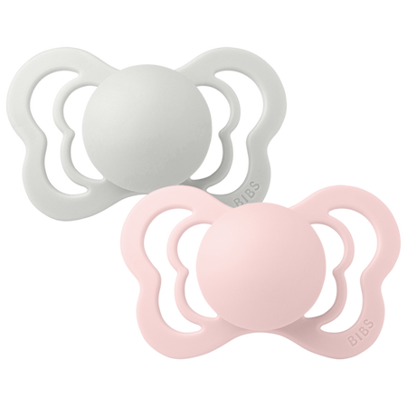 Set 2 Ciucci BIBS Couture Grigio Chiaro e Rosa 6 mesi +