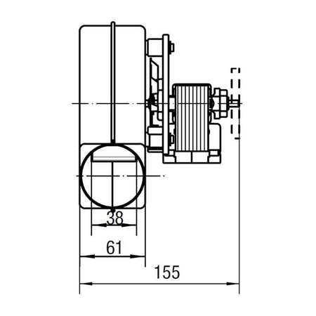 Estrattore - aspiratore fumi RLH120/3800-3038 stufe a pellet 14706024