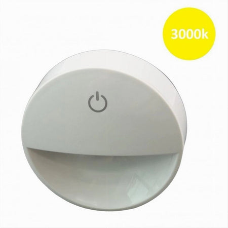Lampada Notturna Con Spina Accensione Touch Punto Luce Led Tonda Bianco Xgcmd-001