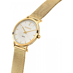 Orologio TRUSSARDI donna T-motif acciaio dorato / bianco