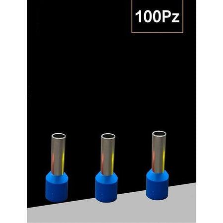 Confezione 100pz Tubetto Capicorda Isolato Per Cavi Da 4 Mm² Terminale 9mm E4009
