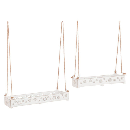 Vassoio decorativo "Hilaris" in legno MDF con corde decorazioni natalizie set da 2