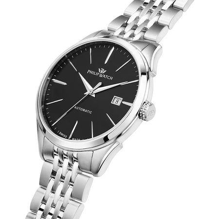 Orologio PHILIP WATCH uomo Roma automatico data acciaio / nero