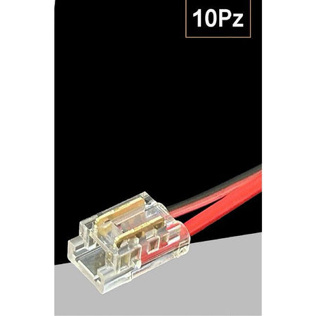 Kit 10pz Connettore Alimentazione Striscia Strip Led 2 Pin 5 Mm Cob Smd Cn5mm-cv