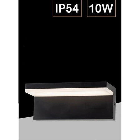 Applique Da Muro Per Esterno Led 10 W Lampada Da Parete Nero Facciata Ip54 B82-n