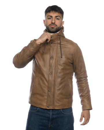 Benny - Piumino Uomo Cuoio in vera pelle Made in Italy
