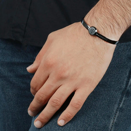 Bracciale MASERATI uomo bangle acciaio nero