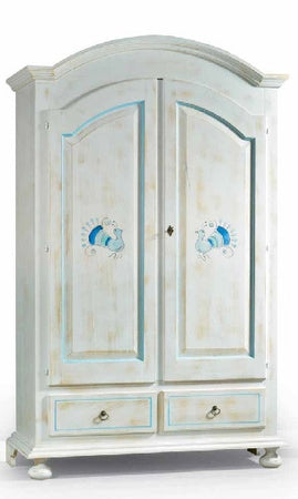 ARMADIO 2 PORTE SHABBY LEGNO BIANCO CONSUMATO 125X61X200