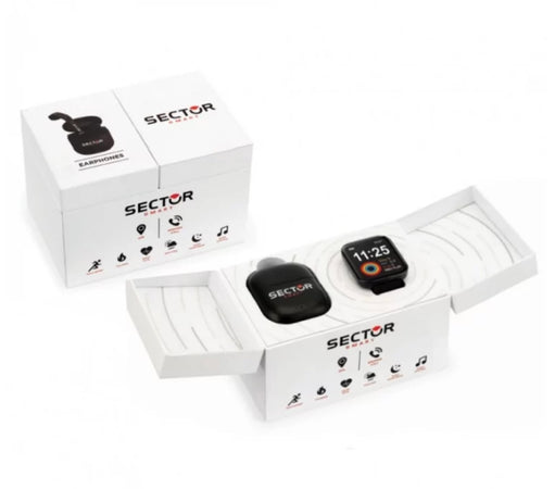 Smartwatch SECTOR S-04 multi funzione acciaio nero + cuffie