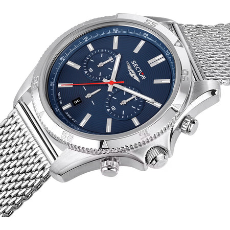 Orologio SECTOR uomo 650 cronografo acciaio mesh / blu