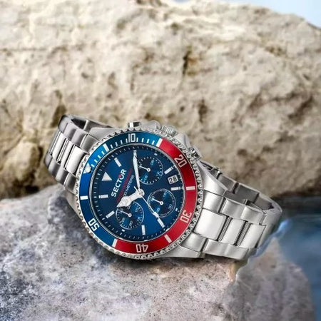 Orologio SECTOR uomo 230 cronografo acciaio / rosso e blu