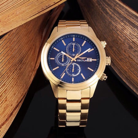 Orologio SECTOR uomo 670 cronografo acciaio dorato / blu