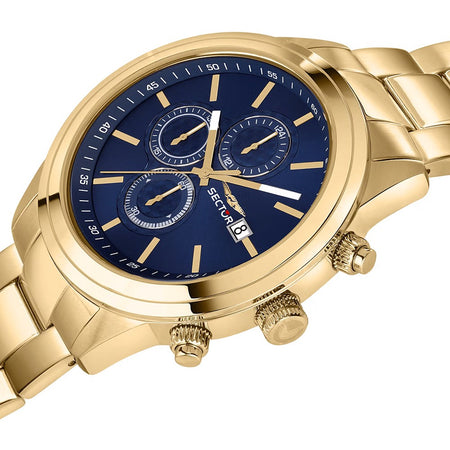 Orologio SECTOR uomo 670 cronografo acciaio dorato / blu