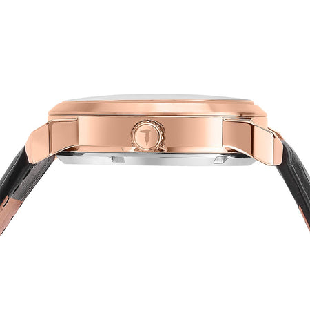 Orologio TRUSSARDI uomo T-city Automatico pelle nero / oro rosa