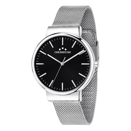 Orologio CHRONOSTAR uomo Metropol tempo acciaio mesh / nero