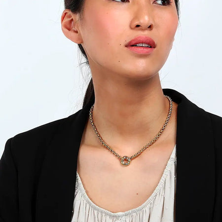 Collana MORELLATO donna Bagliori acciaio dorato / cristalli