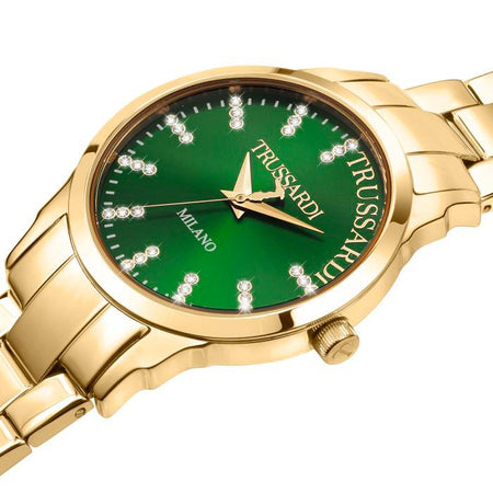 Orologio TRUSSARDI donna T-bent acciaio dorato / verde