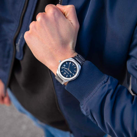 Orologio MASERATI uomo Stile datario acciaio / blu