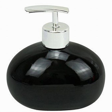Dispenser Per Sapone Liquido In Ceramica Nero Dosatore Moderno Arredo Bagno 79248