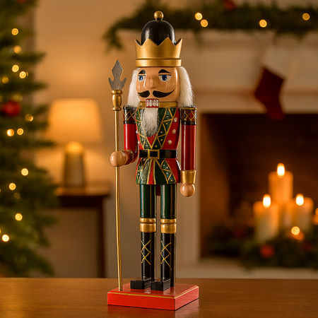 Soldatino di natale schiaccianoci in legno per decorazioni natalizie