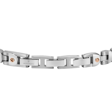 Bracciale MASERATI uomo Screw acciaio logo color oro rosa