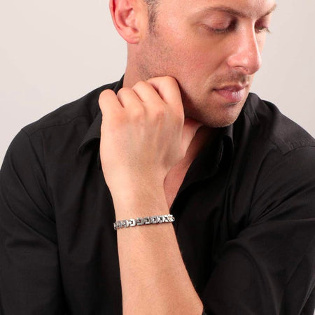 Bracciale MASERATI uomo Screw acciaio logo color oro rosa