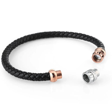 Bracciale MORELLATO uomo Moody nero / acciaio / oro rosa