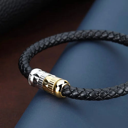 Bracciale MORELLATO uomo Moody nero / acciaio / dorato