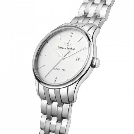 Orologio LUCIEN ROCHAT uomo Montreux data acciaio / bianco