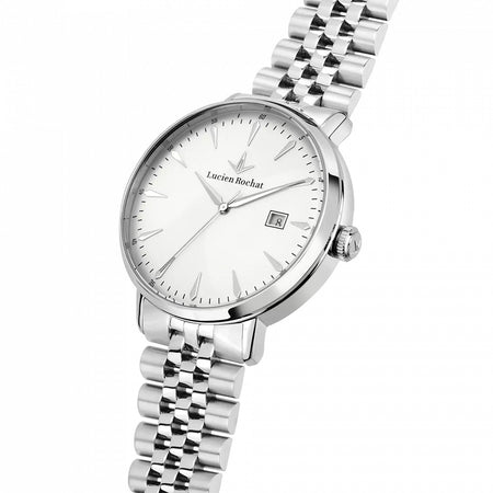 Orologio LUCIEN ROCHAT uomo GarCon data acciaio / bianco