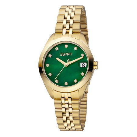 Orologio ESPRIT donna Jubilee Data acciaio dorato / verde