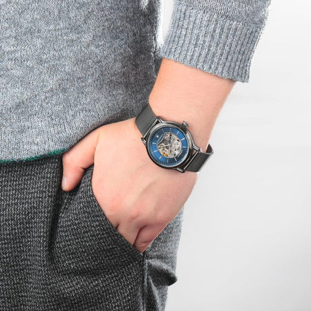 Orologio MASERATI uomo Epoca Automatico acciaio nero / blu