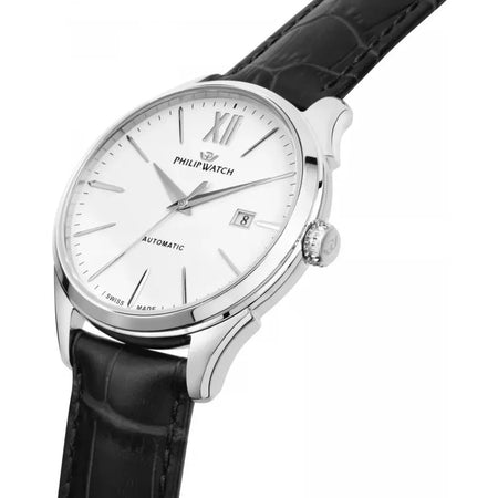 Orologio PHILIP WATCH uomo Roma Automatico pelle nero / bianco