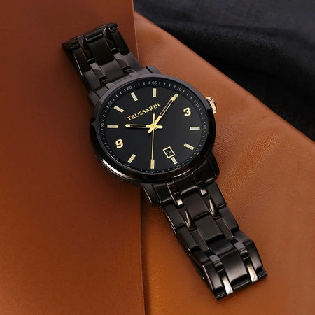 Orologio TRUSSARDI uomo T-couple data acciaio nero