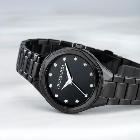 Orologio TRUSSARDI donna Brink Diamond acciaio nero