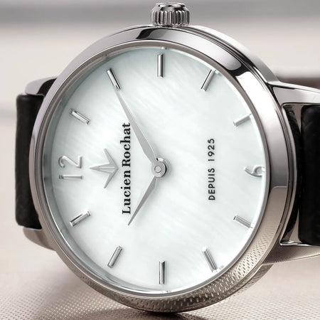 Orologio LUCIEN ROCHAT donna Charme pelle nera / madreperla