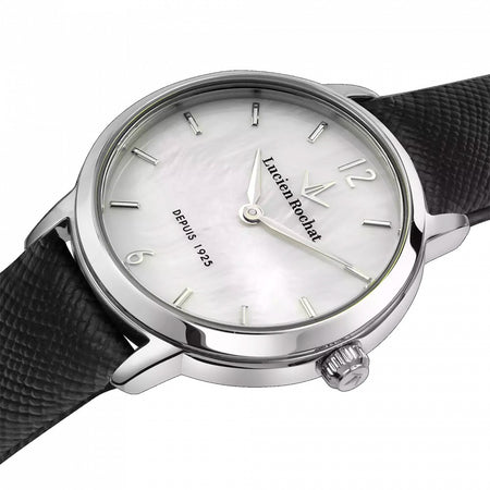 Orologio LUCIEN ROCHAT donna Charme pelle nera / madreperla