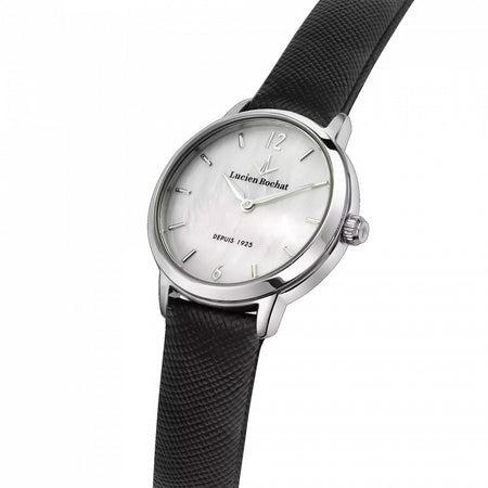 Orologio LUCIEN ROCHAT donna Charme pelle nera / madreperla