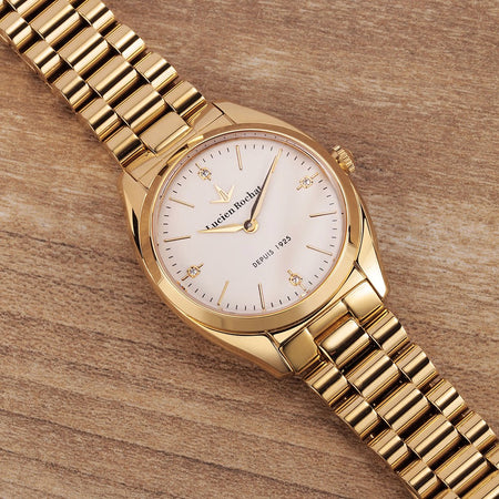 Orologio LUCIEN ROCHAT donna Mademoiselle Diamond dorato / bianco