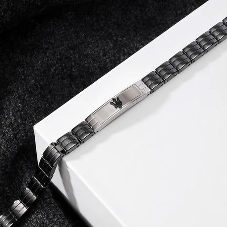 Bracciale MASERATI uomo acciaio e ceramica nera