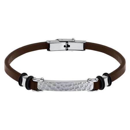 Bracciale SECTOR uomo Bandy pelle marrone / acciaio
