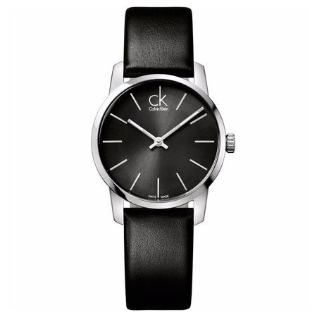 Orologio CALVIN KLEIN donna City solo tempo pelle nero