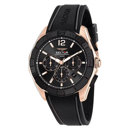 Orologio SECTOR uomo 790 cronografo gomma nero / oro rosa